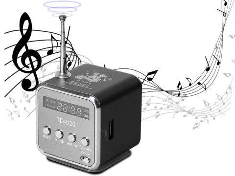 Głośnik bezprzewodowy przenośny mini radio fm led