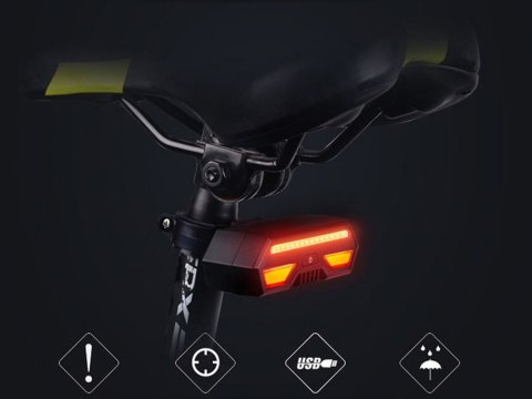 Lampka rowerowa kierunkowskaz led na rower tył usb
