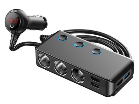 Rozdzielacz gniazda zapalniczki 12-24v 4xusb qc