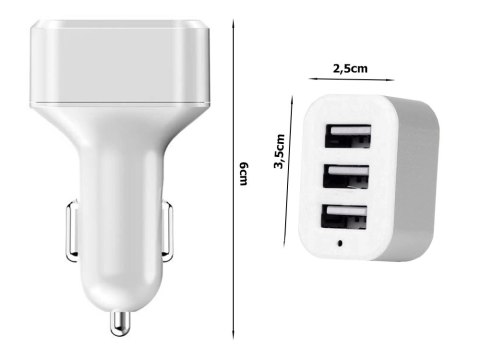Samochodowa ładowarka do gniazd zapalniczki 3xusb