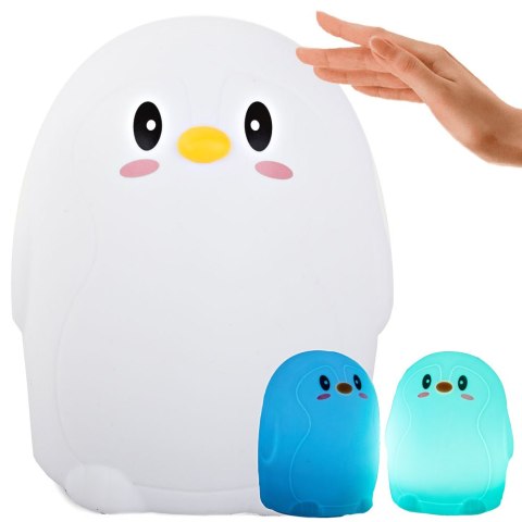 Lampka nocna dla dzieci led rgb pingwin dotyk