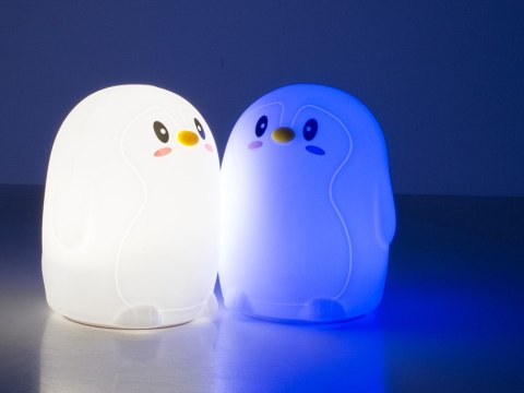 Lampka nocna dla dzieci led rgb pingwin dotyk