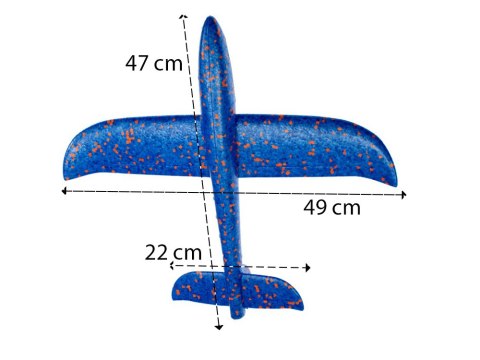 Samolot styropianowy szybowiec rzutka duży 47cm