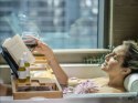 Półka na wannę regulowana duża bamboo spa nakładka
