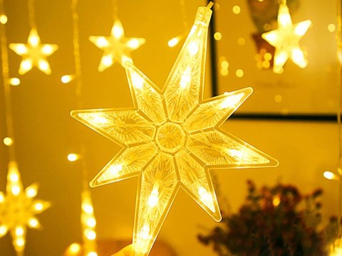 Lampki girlanda gwiazdki kurtyna świetlna 138 led