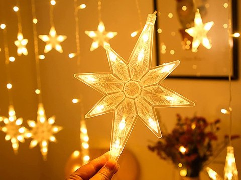 Lampki girlanda gwiazdki kurtyna świetlna 138 led