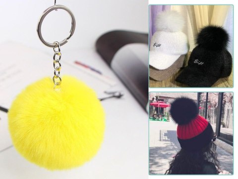 Brelok zawieszka do kluczy torby pompon futerko