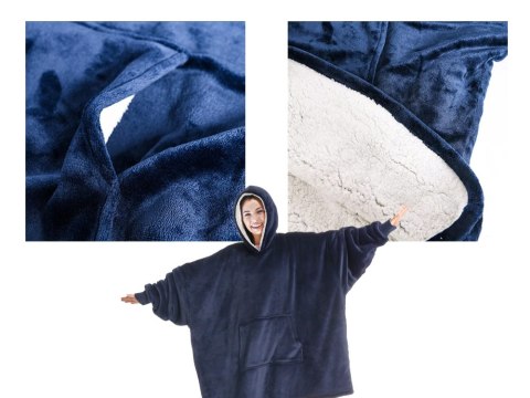 Ciepła bluza koc oversize xxl 2w1 gruba futrzak