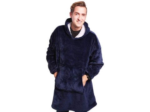 Ciepła bluza koc oversize xxl 2w1 gruba futrzak