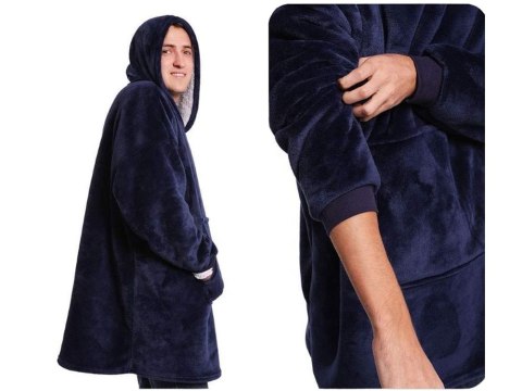 Ciepła bluza koc oversize xxl 2w1 gruba futrzak