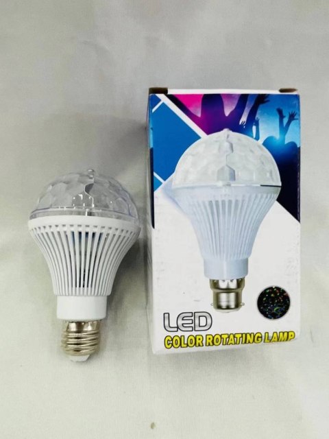 Żarówka led rgb obrotowa e27 kula dyskotekowa