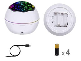 Obrotowa lamka nocna projektor nieba gwiazd 2w1