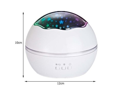 Obrotowa lamka nocna projektor nieba gwiazd 2w1