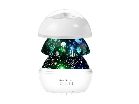Obrotowa lamka nocna projektor nieba gwiazd 2w1