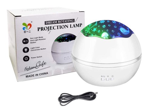 Obrotowa lamka nocna projektor nieba gwiazd 2w1
