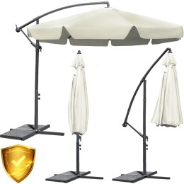 Parasol ogrodowy składany 8 segmentów beżowy ? 350cm