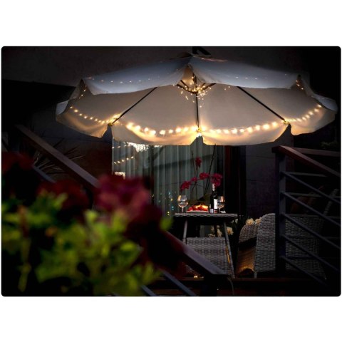 Parasol ogrodowy składany 8 segmentów beżowy ? 350cm