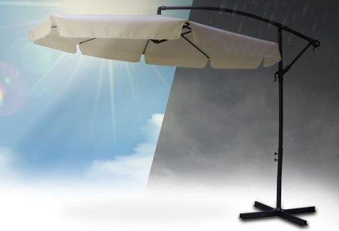 Parasol ogrodowy składany 8 segmentów beżowy ? 350cm