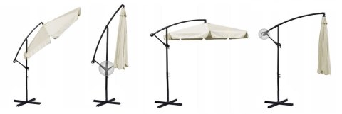 Parasol ogrodowy składany 8 segmentów beżowy ? 350cm