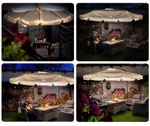 Parasol ogrodowy składany 8 segmentów zielony ? 350cm