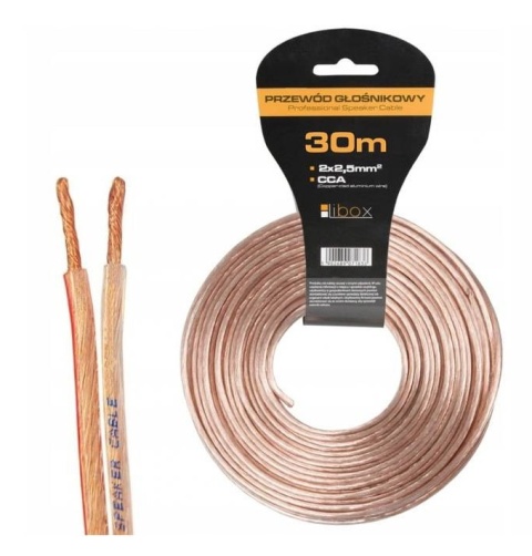 KABEL PRZEWÓD GŁOŚNIKOWY 2x2,5mm CCA HQ 30 METRÓW