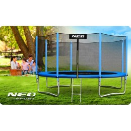 Trampolina ogrodowa 14ft/435cm z siatką zewnętrzną i drabinką Neo-Sport Maszyna do baniek GRATIS