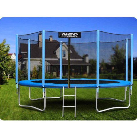 Trampolina ogrodowa 14ft/435cm z siatką zewnętrzną i drabinką Neo-Sport Maszyna do baniek GRATIS