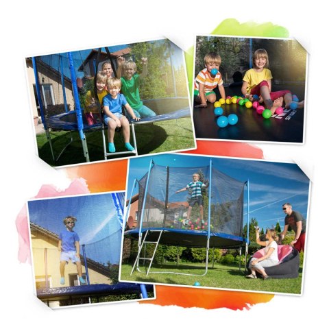 Trampolina ogrodowa 14ft/435cm z siatką zewnętrzną i drabinką Neo-Sport Maszyna do baniek GRATIS