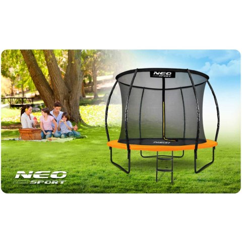 Trampolina ogrodowa profilowana 8ft/252cm z siatką wewnętrzną Neo-Sport + maszyna do baniek GRATIS