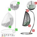 Fotel ogrodowy wiszący Hawana Duo biały + szare poduszki Sofotel