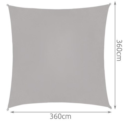 Żagiel przeciwsłoneczny 3,6x3,6m - szary