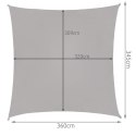 Żagiel przeciwsłoneczny 3,6x3,6m - szary