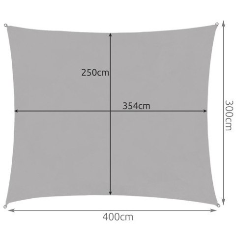 Żagiel przeciwsłoneczny 4x3m - szary
