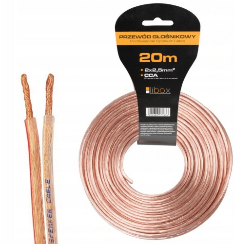 KABEL PRZEWÓD GŁOŚNIKOWY 2x2,5mm CCA HQ 20 METRÓW