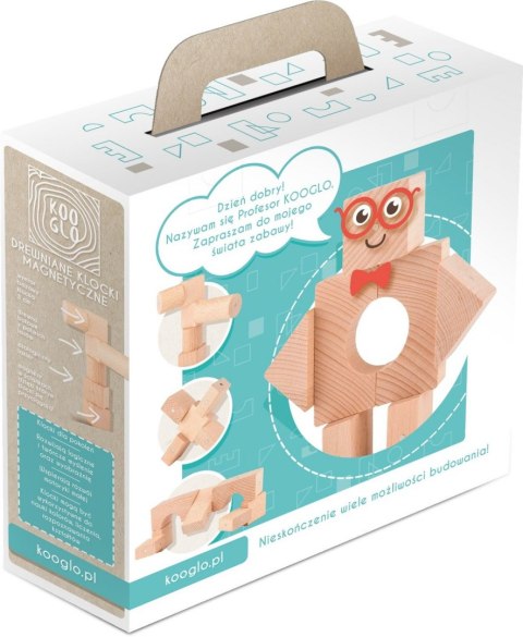 Blocks wooden magnetic Kooglo Basic Natural 50 el.