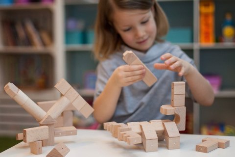 Blocks wooden magnetic Kooglo Basic Natural 50 el.