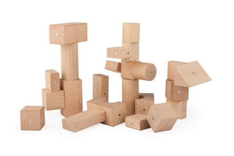 Blocks wooden magnetic Kooglo Basic Natural 50 el.
