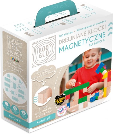 Blocks wooden magnetic Kooglo Mega Color 100 el.