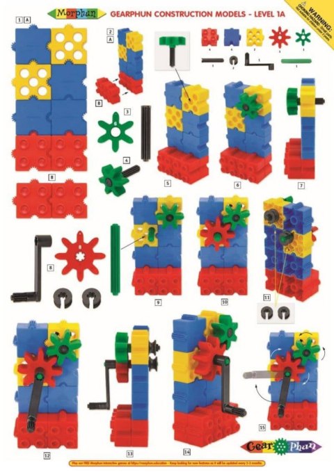 Morphun GearPhun set of construction blocks 304 el. + Instructions 60 p. A4