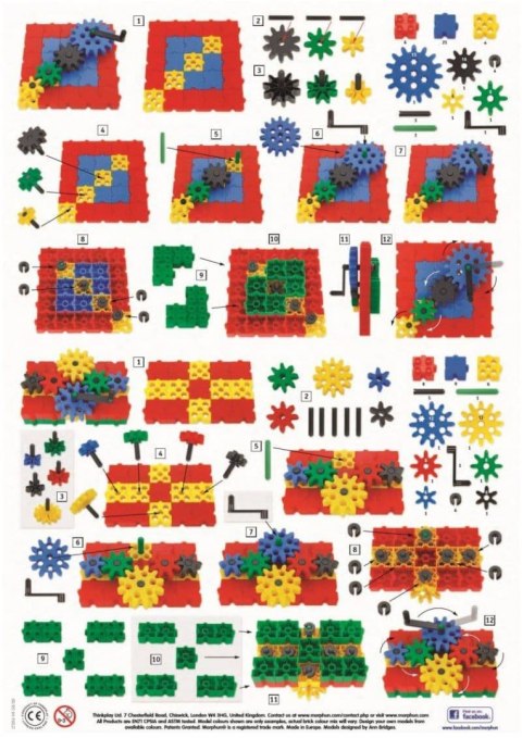 Morphun GearPhun set of construction blocks 304 el. + Instructions 60 p. A4