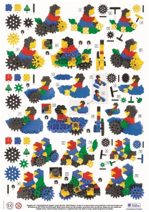 Morphun GearPhun set of construction blocks 304 el. + Instructions 60 p. A4
