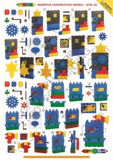 Morphun GearPhun set of construction blocks 304 el. + Instructions 60 p. A4