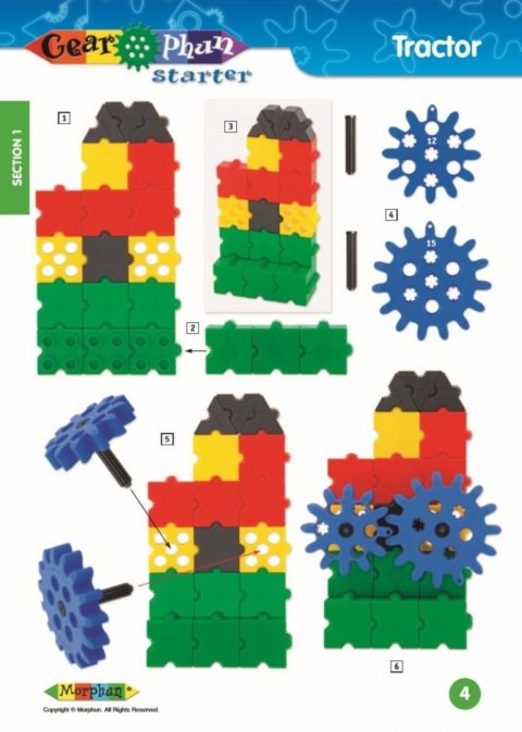Morphun GearPhun set of construction blocks 304 el. + Instructions 60 p. A4