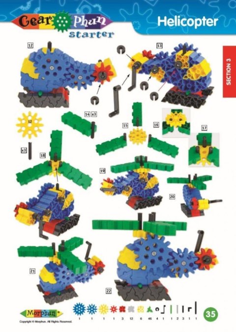Morphun GearPhun set of construction blocks 304 el. + Instructions 60 p. A4