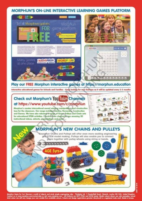 Morphun GearPhun set of construction blocks 304 el. + Instructions 60 p. A4