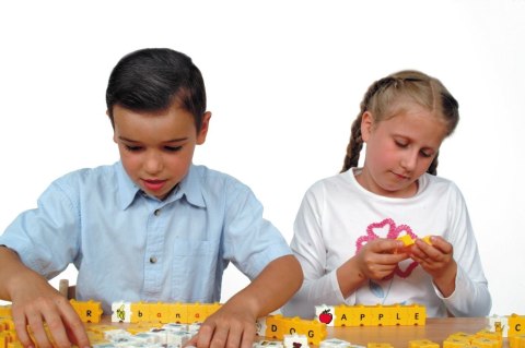 Morphun - Large and small letters with pictures 394 el. - Blocks educational