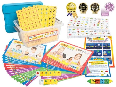 Morphun - Large and small letters with pictures 394 el. - Blocks educational