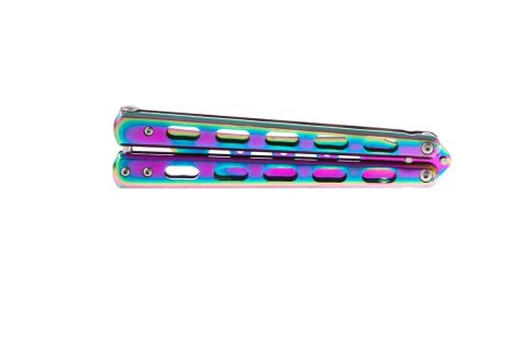 FOXTER® NÓŻ MOTYLEK TĘCZOWY NÓŻ MOTYLKOWY RAINBOW OSTRY 22,5CM