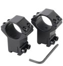GENETIC® MONTAŻ LUNETY DWUCZĘŚCIOWY WYSOKI 1″ SZYNA 11MM DOVETAIL KOŁEK STOPUJĄCY
