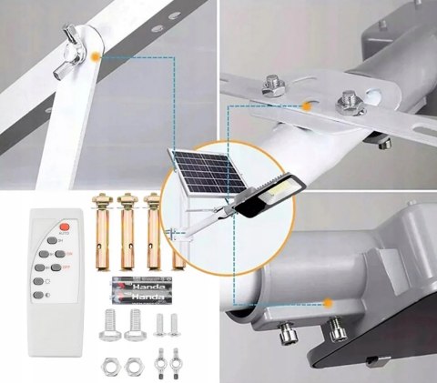 LAMPA ULICZNA SOLARNA 1200 LED PANEL UCHWYT PILOT PREMIUM IP66 2000W